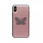 Wholesale iPhone 8 Plus / 7 Plus Glitter Butterfly Fashion PU Leather Case (Rose Gold)